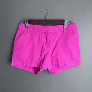 J.Crew Classic Chino Cotton Shorts Size 0 Fuchsia Pink Shorts